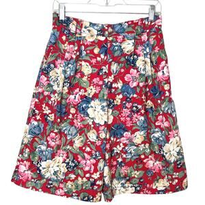 Vintage Gotcha Covered Floral Denim Bermuda Shorts Red 90s High Waist